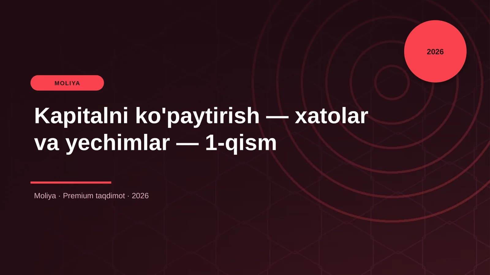 Kapitalni ko'paytirish — xatolar va yechimlar — 1-qism