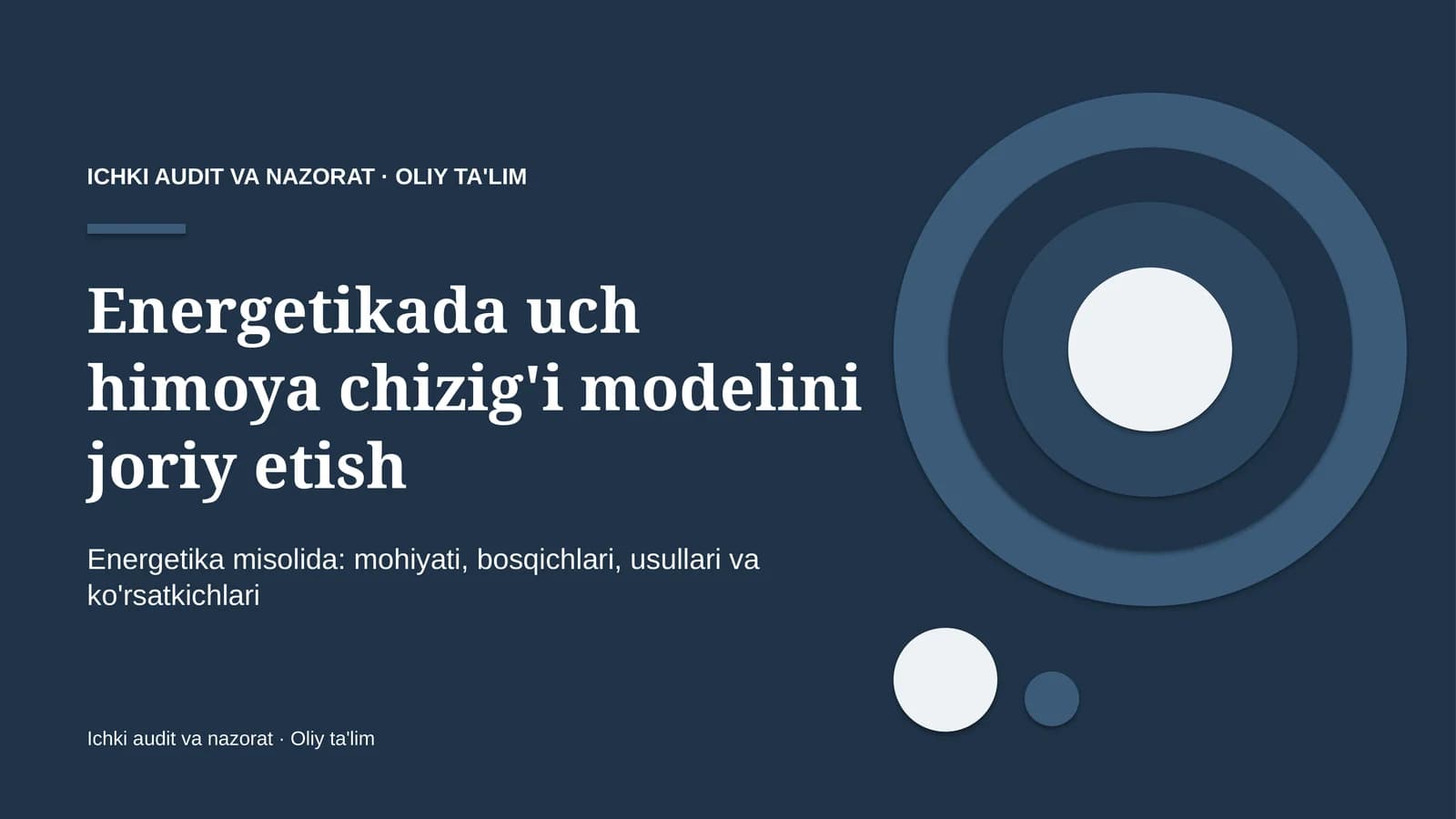 Energetikada uch himoya chizig'i modelini joriy etish