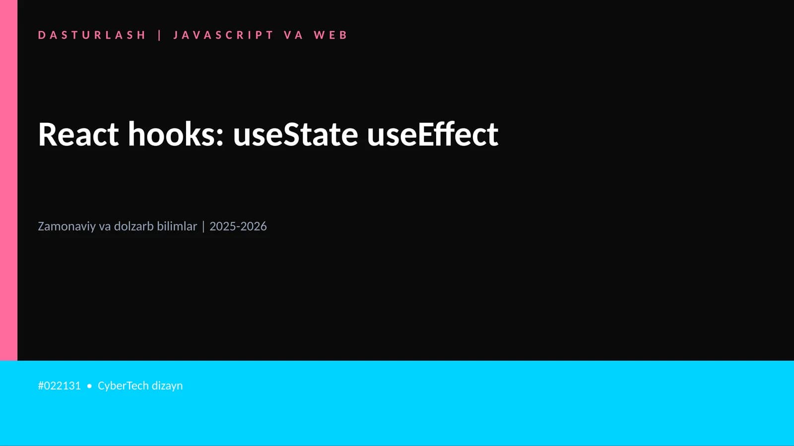 React hooks: useState useEffect