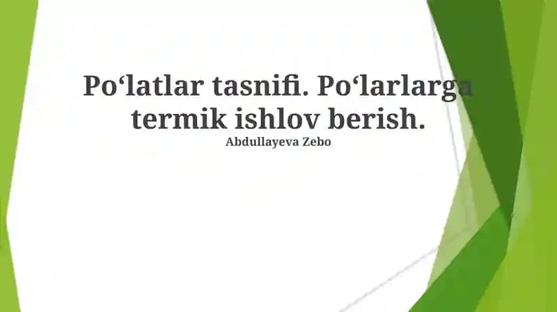Po'latlar tasnifi