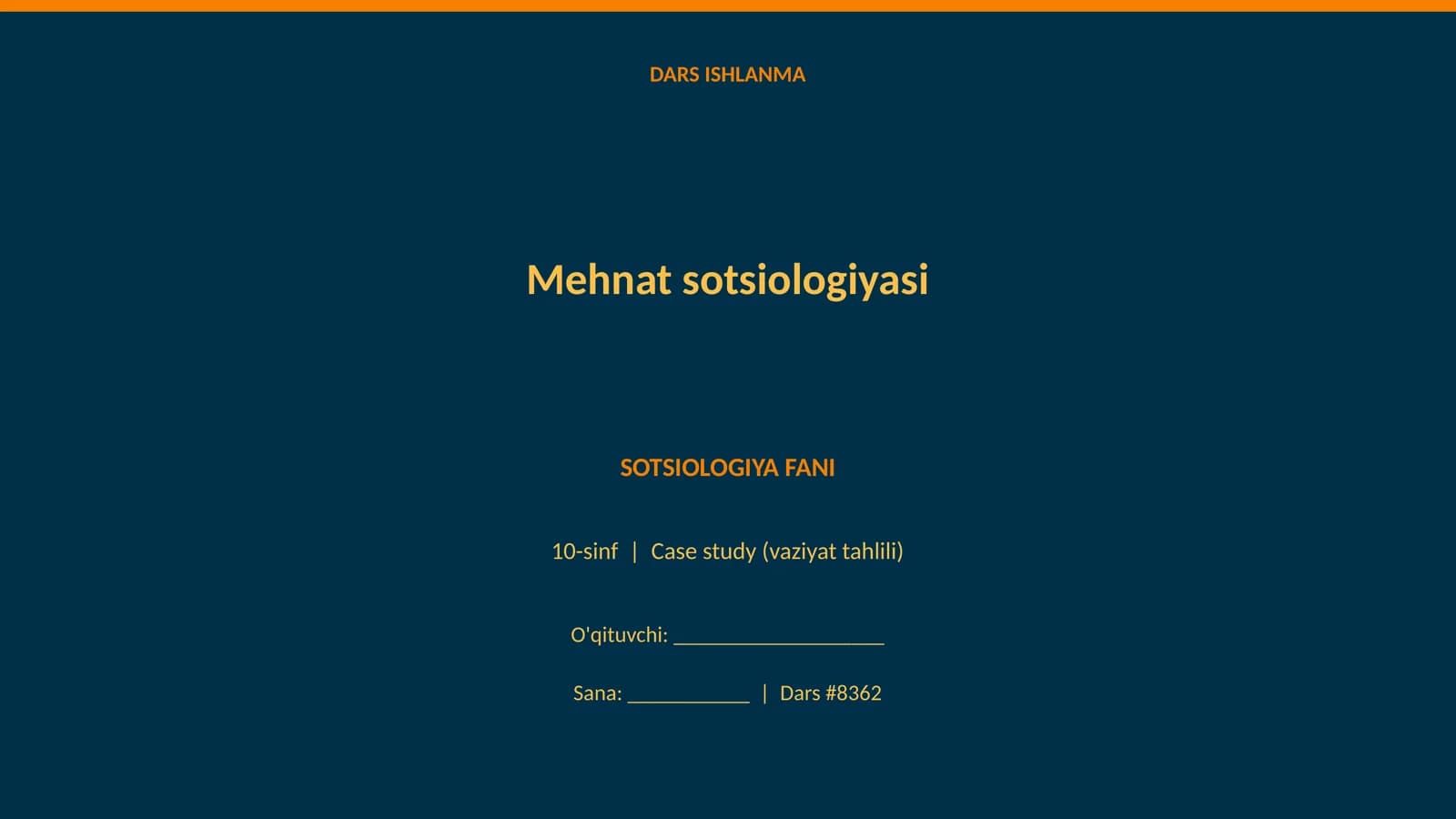 Mehnat sotsiologiyasi