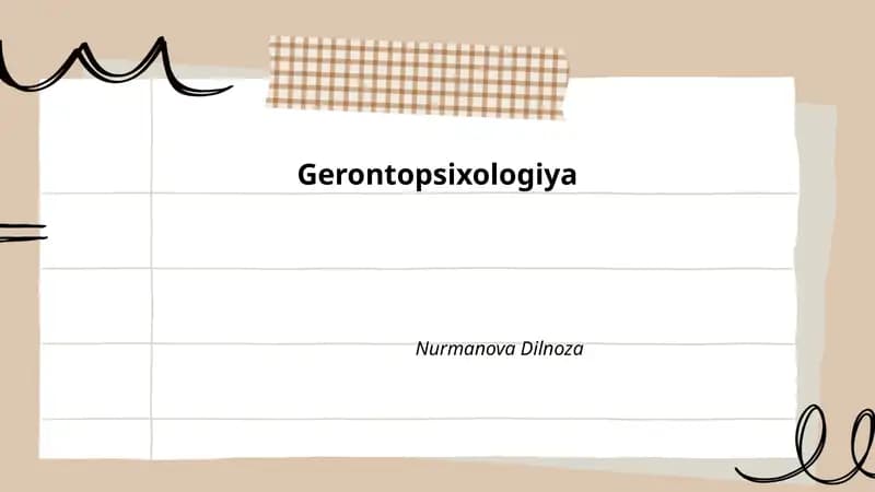 Gerontopsixologiya