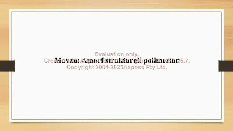 Amorf strukturali polimerlar