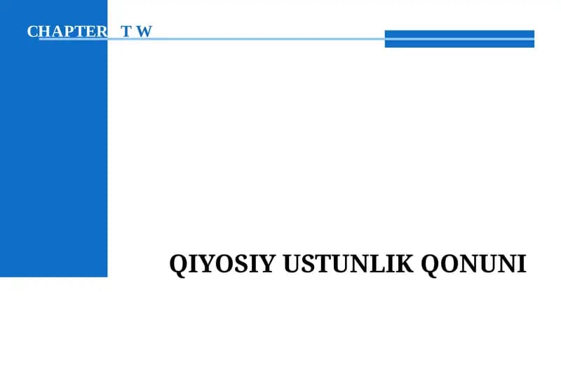QIYOSIY USTUNLIK QONUNI