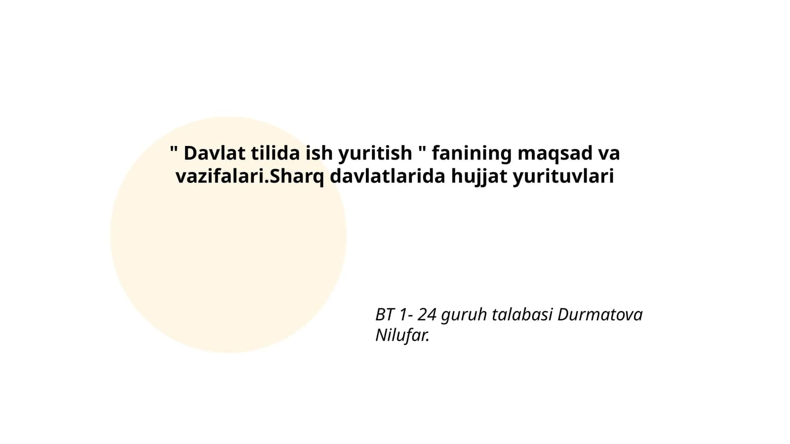 Davlat tilida ish yuritishning mazmuni