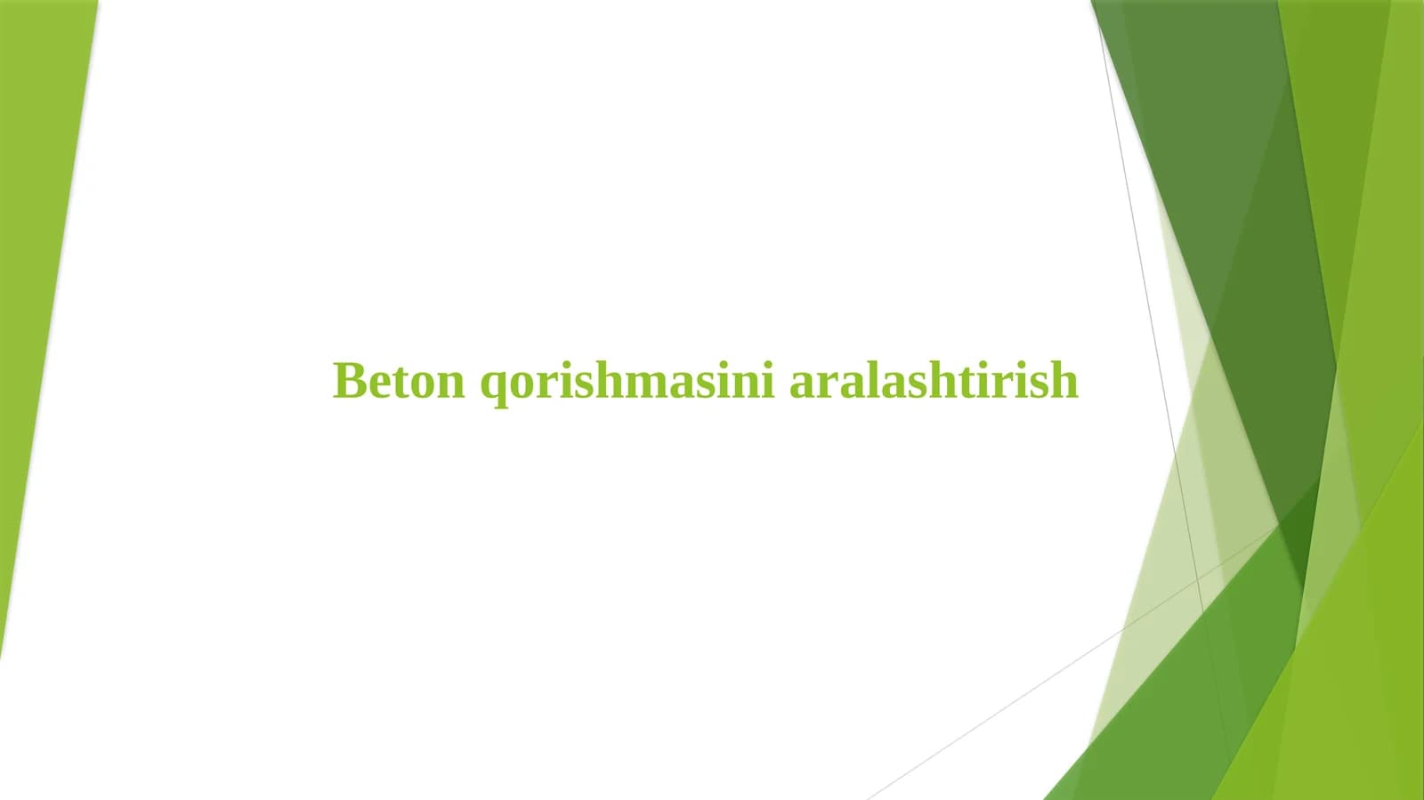 Beton qorishmasini aralashtirish