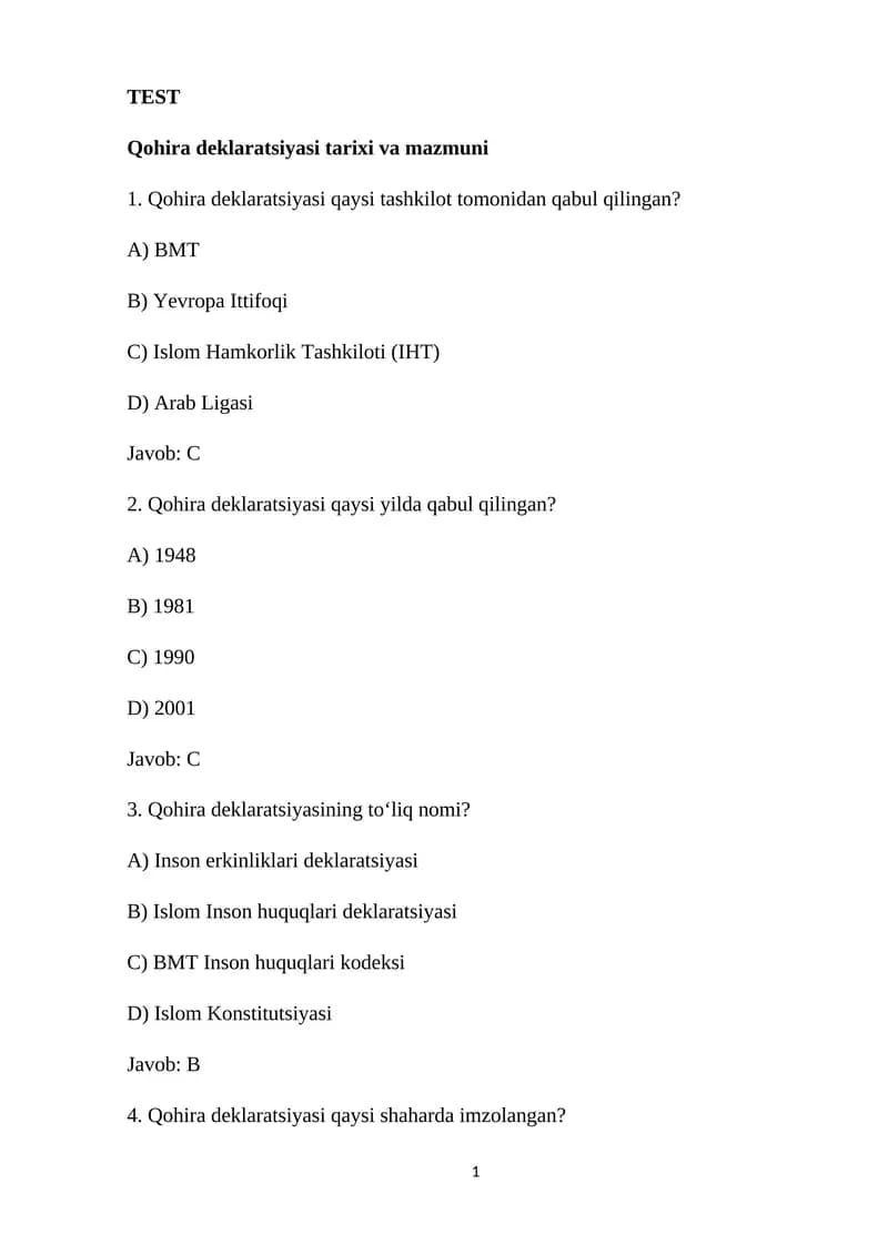 Qohira deklaratsiyasi