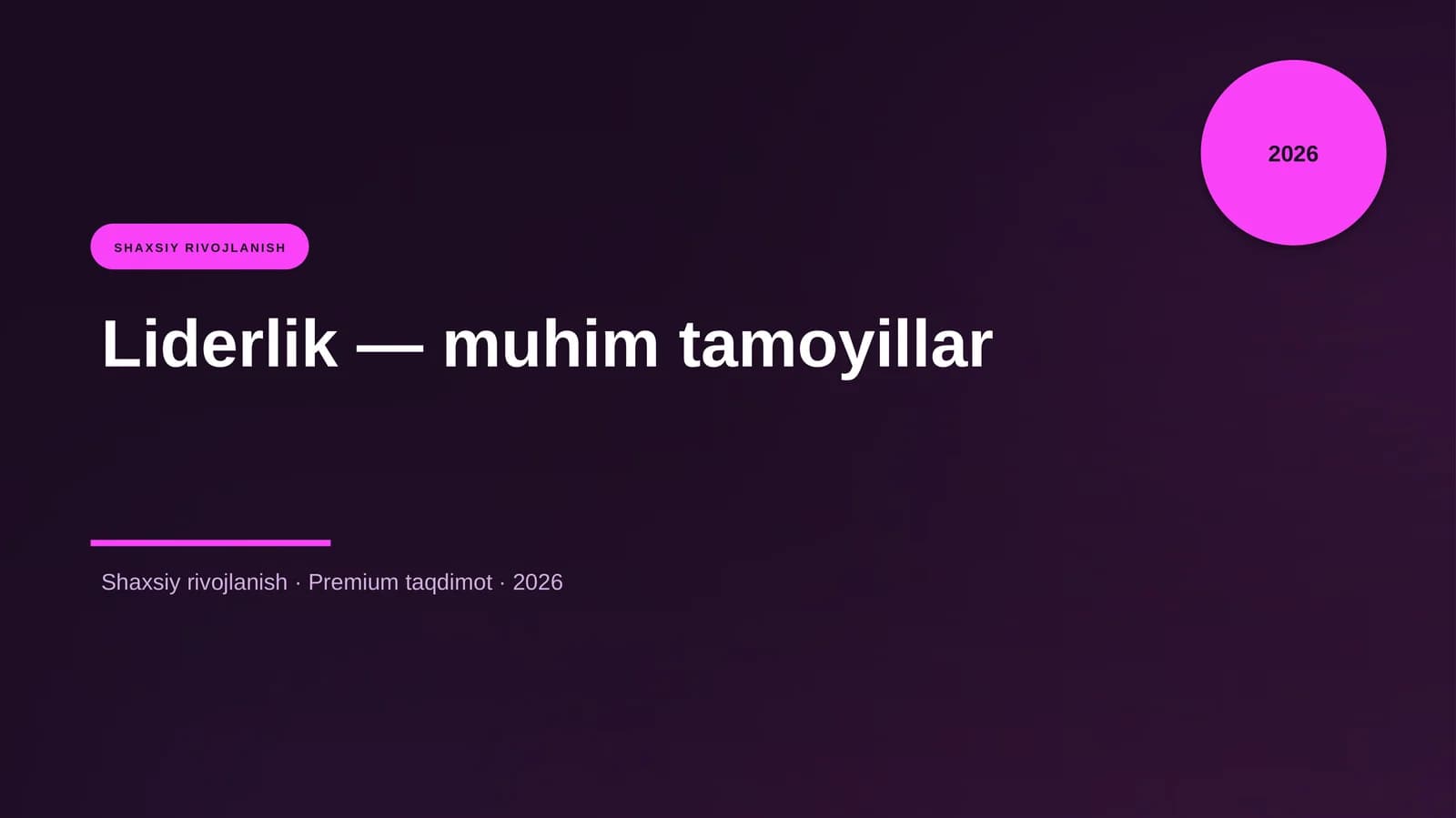 Liderlik — muhim tamoyillar