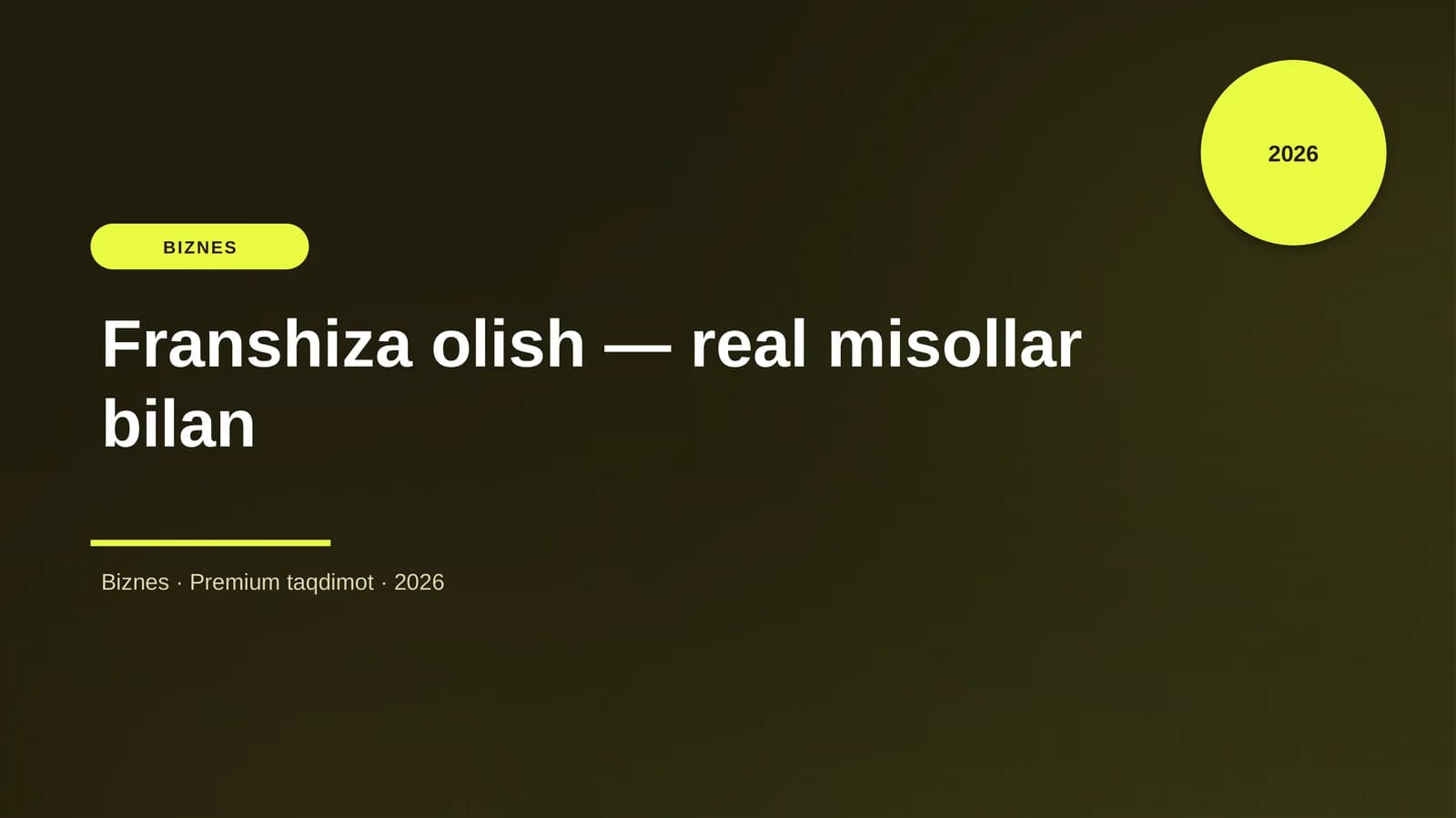 Franshiza olish — real misollar bilan