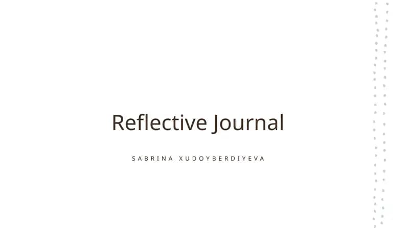 Reflective Journal