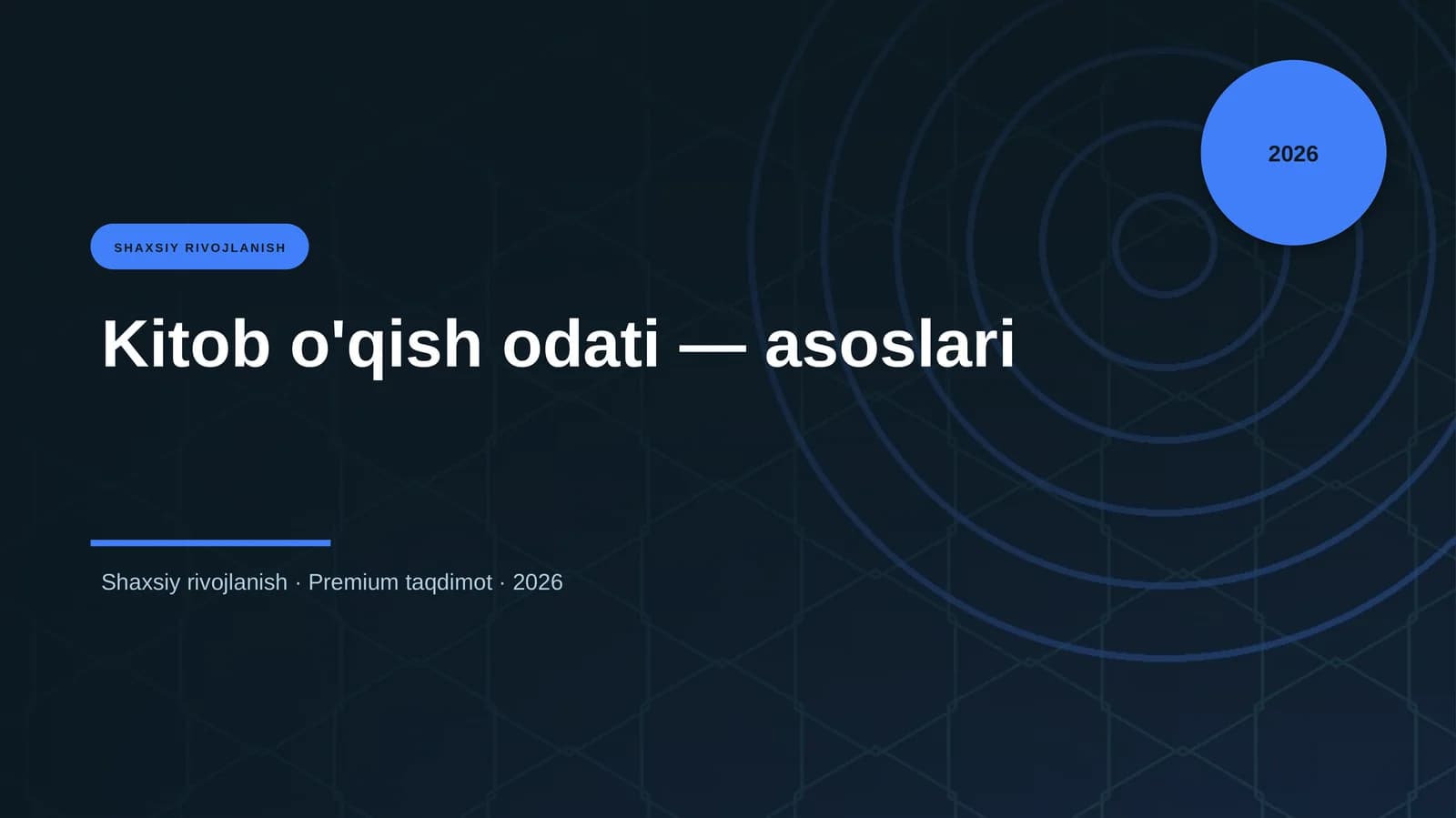 Kitob o'qish odati — asoslari
