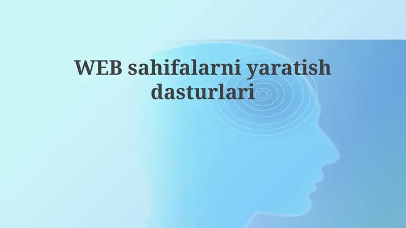 Veb-sahifa yaratish dasturlari
