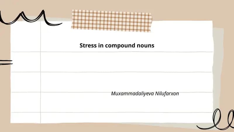 Stress in compound nouns