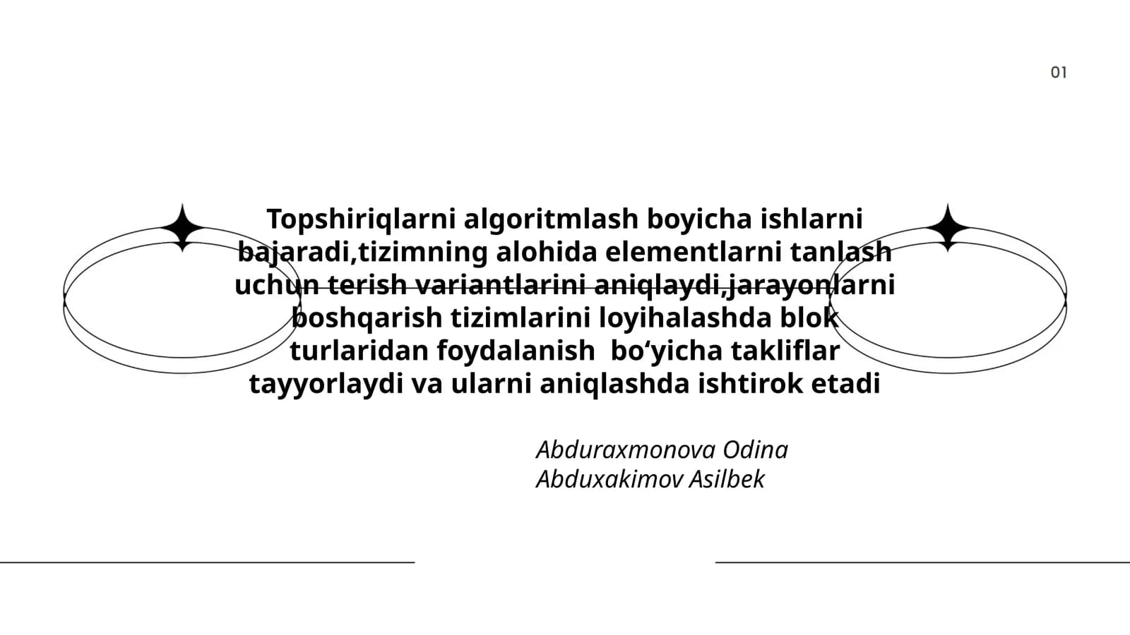 Topshiriqlarni algoritmlash