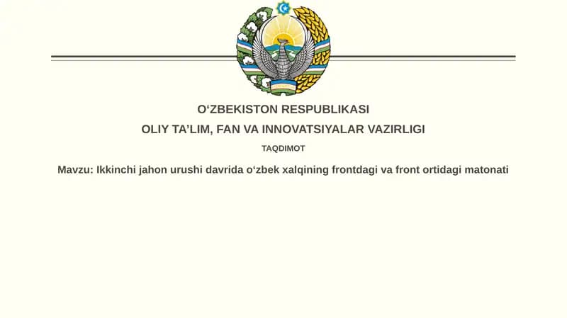 Frontdagi oʻzbekistonliklar