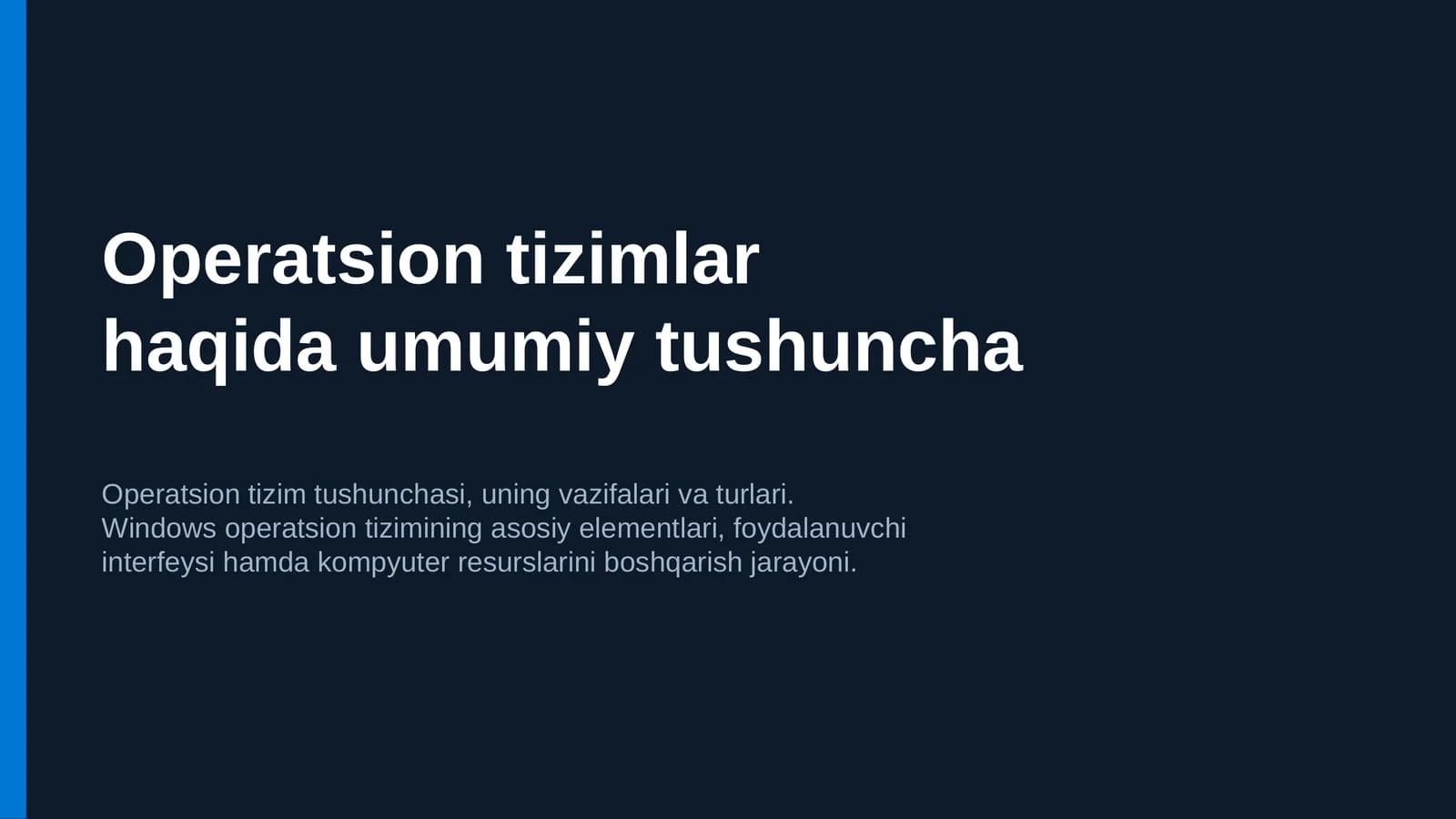Operatsion tizimlar