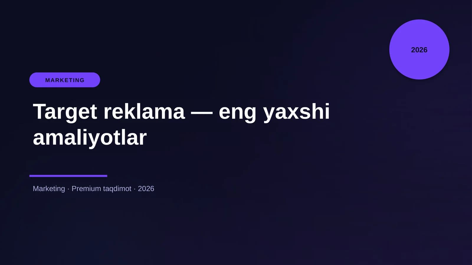 Target reklama — eng yaxshi amaliyotlar