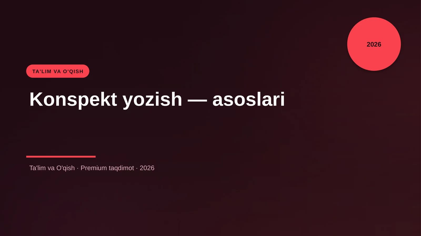 Konspekt yozish — asoslari