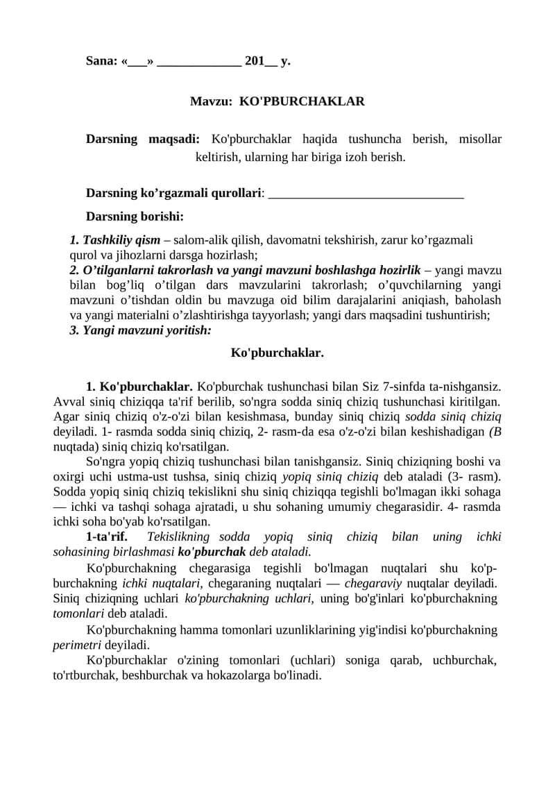 8-sinf algebra 1-chorak dars ishlanmalar