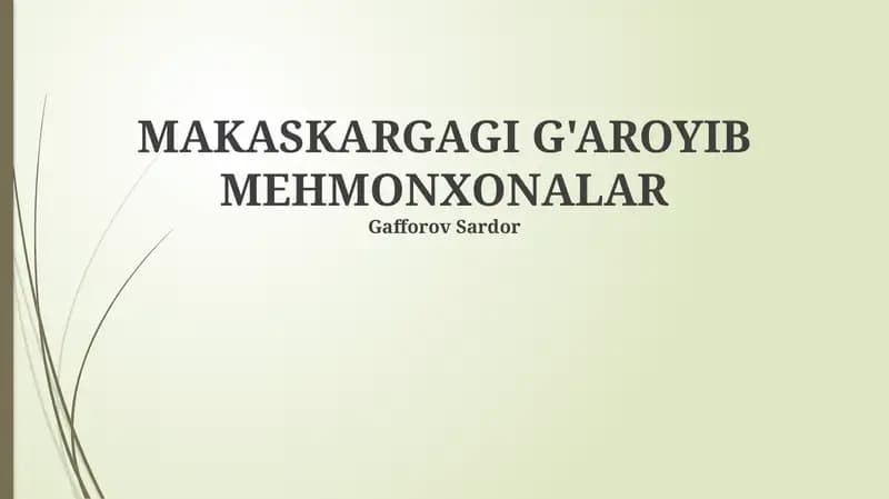 G'aroyib mehmonxonalar