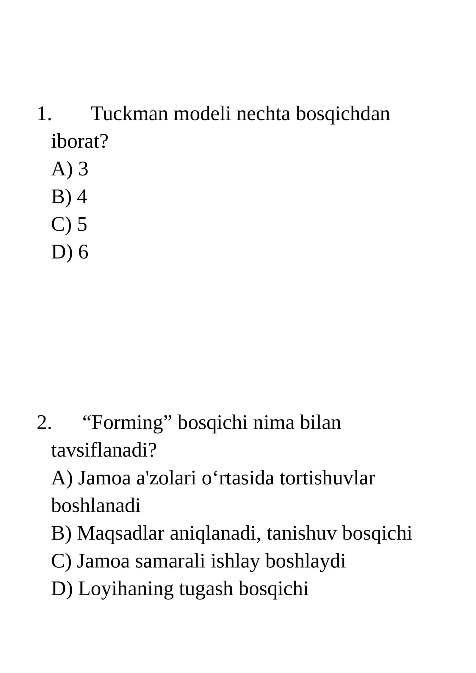 Tuckman modeli