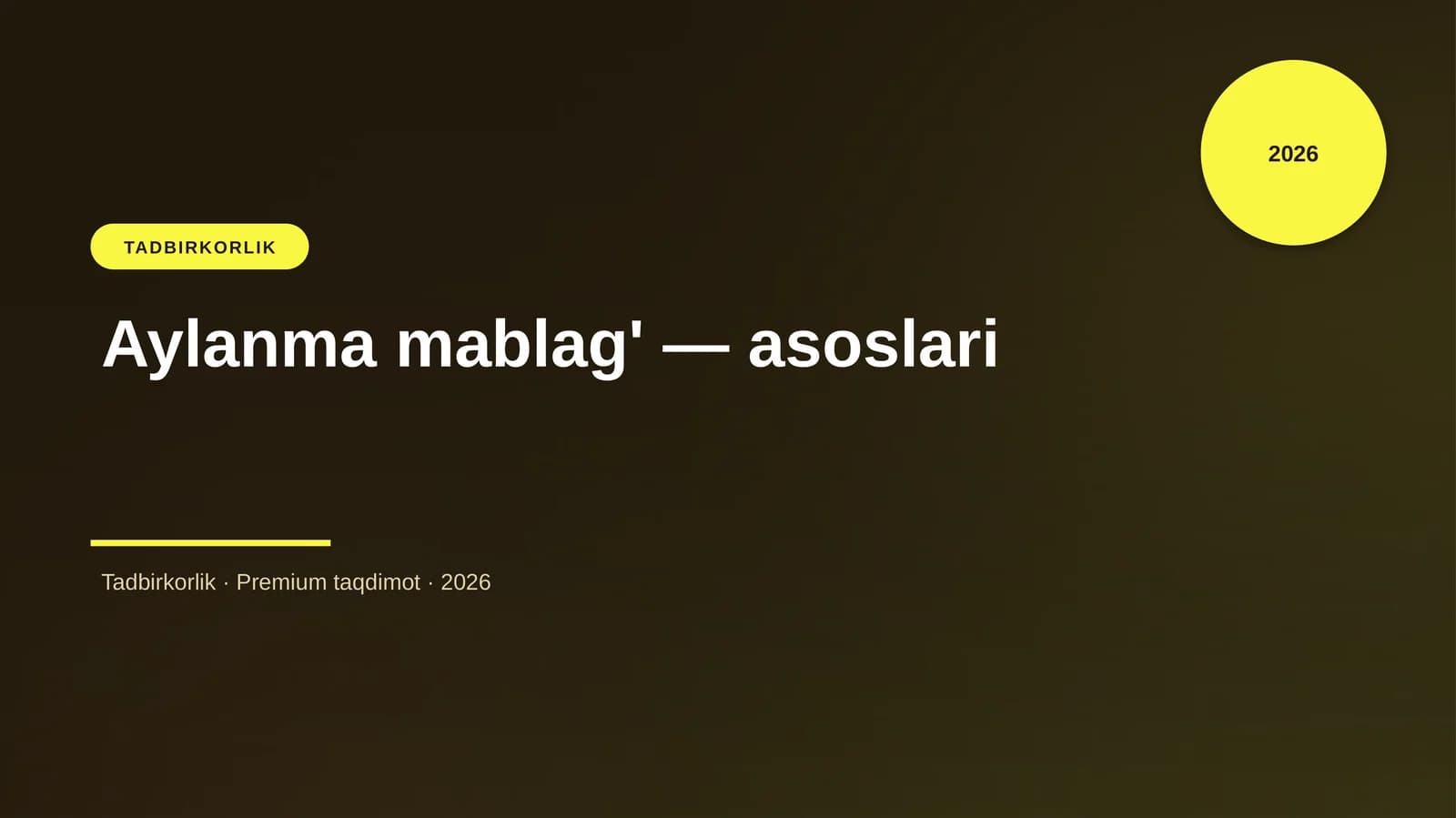 Aylanma mablag' — asoslari
