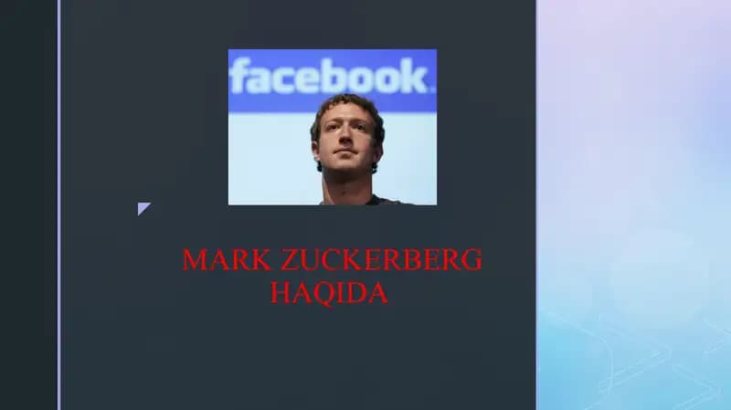 MARK ZUCKERBERG HAQIDA