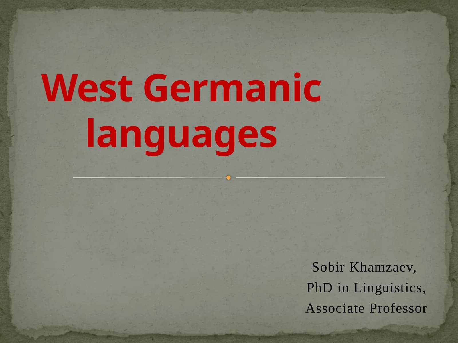 West Germanic languages