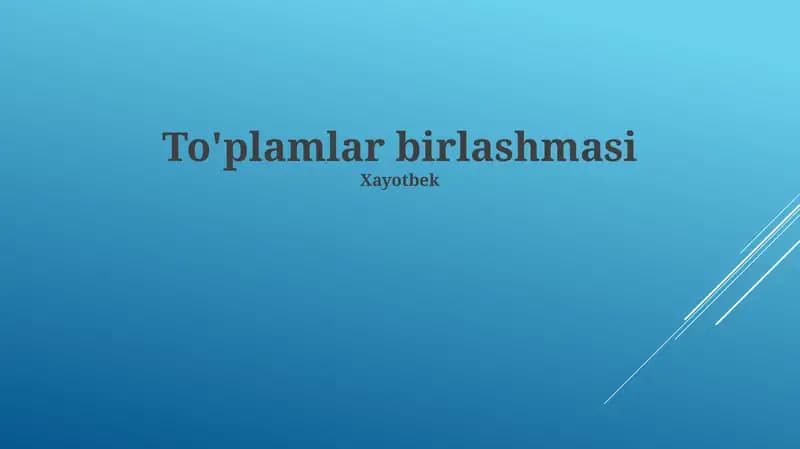 To'plamlar birlashmasi