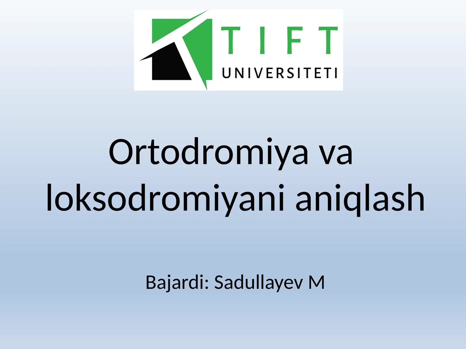 Ortodromiya va loksodromiyani aniqlash