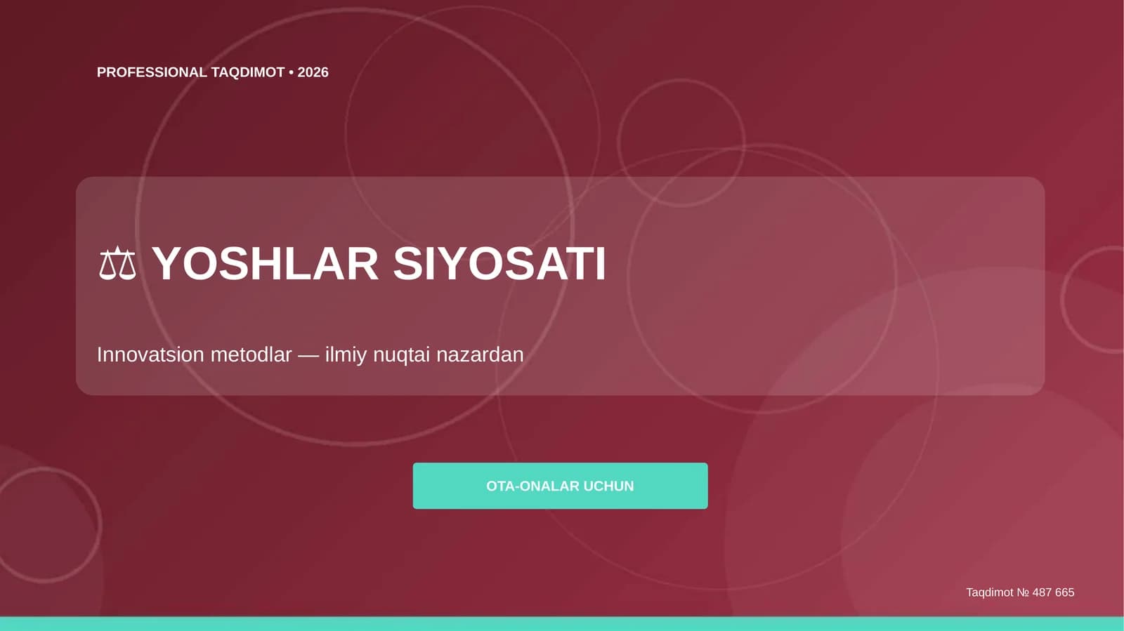 YOSHLAR SIYOSATI Innovatsion metodlar
