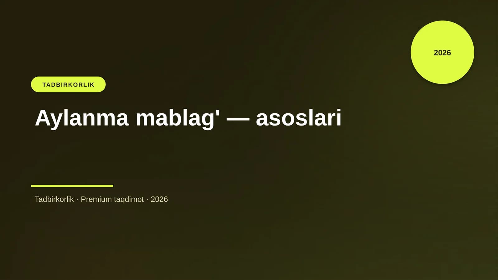 Aylanma mablag' — asoslari