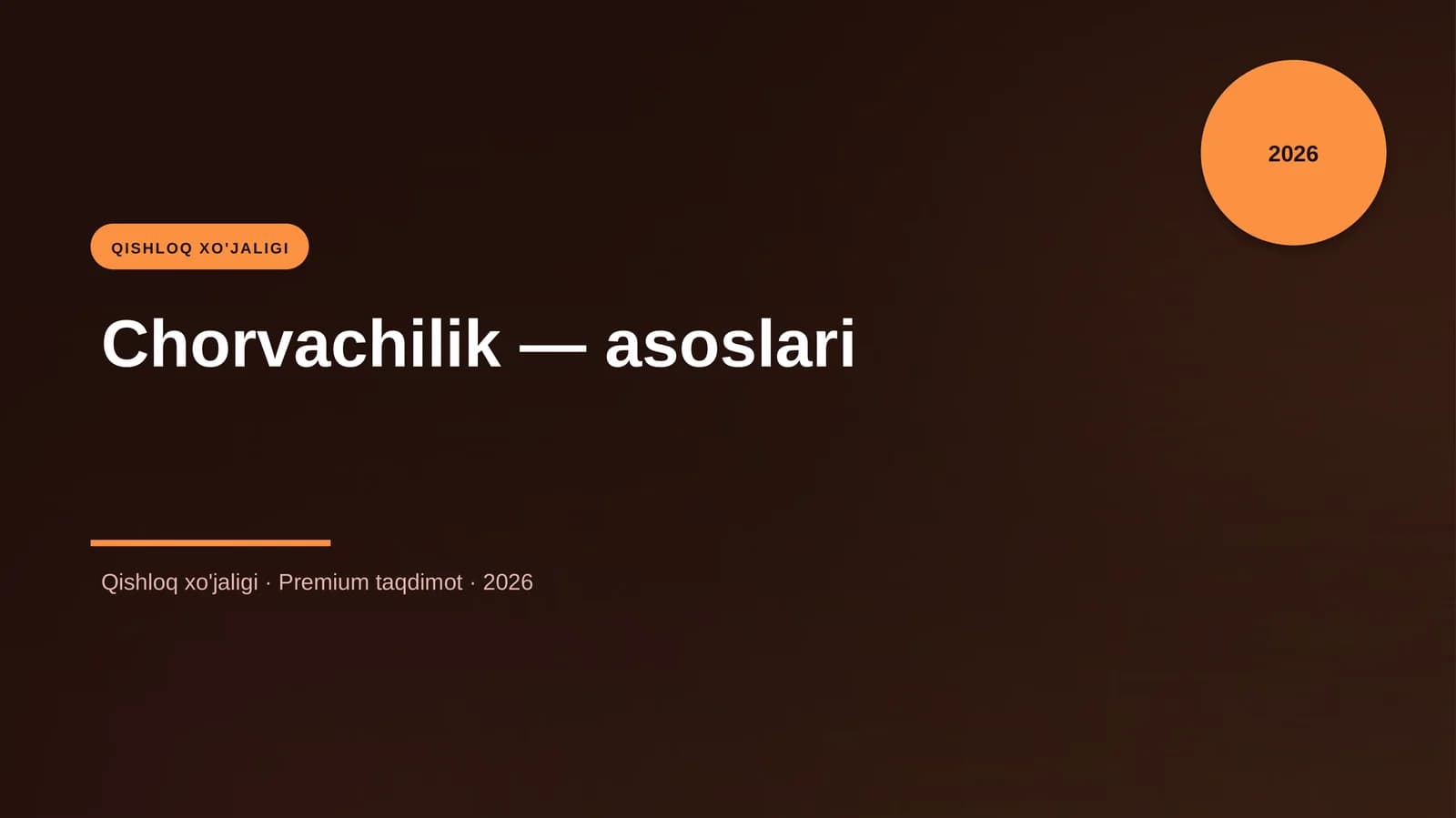 Chorvachilik — asoslari
