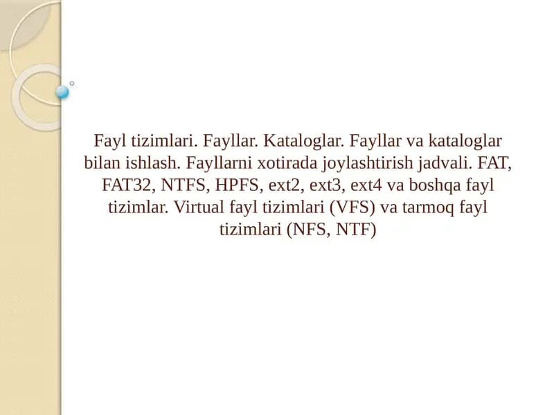 Fayl tizimlari