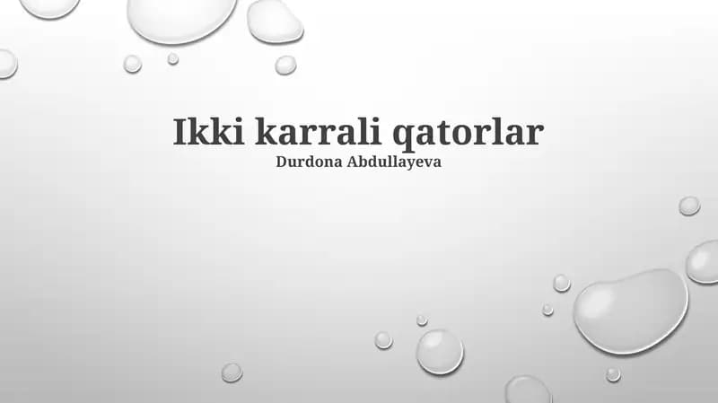 Ikki Qator Asoslari