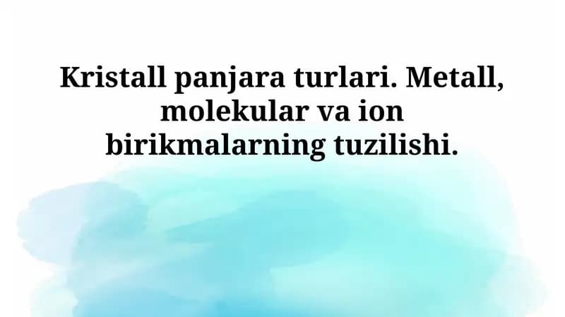 Kristall panjara turlari
