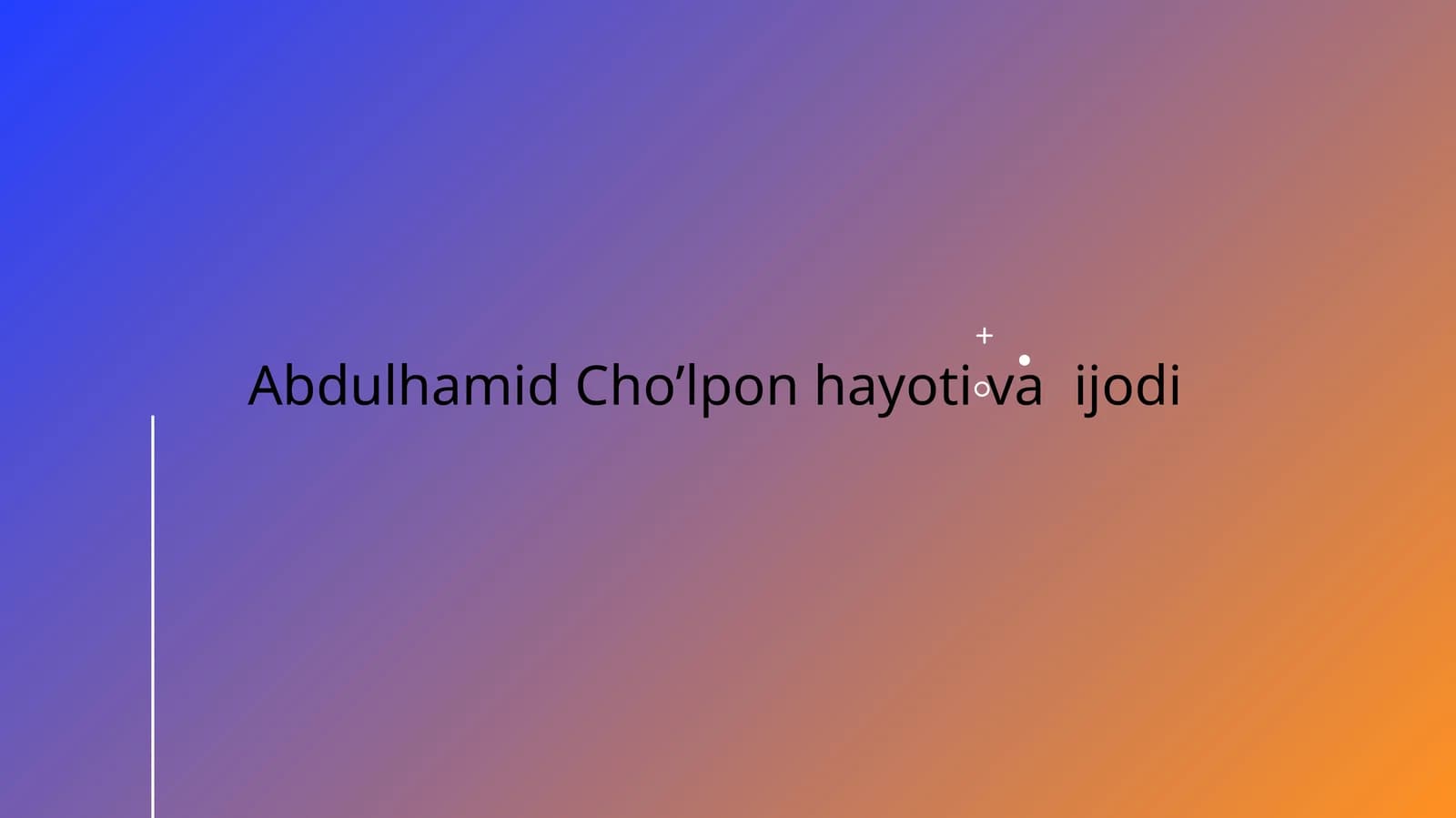 Abdulhamid Cho’lpon hayoti va ijodi