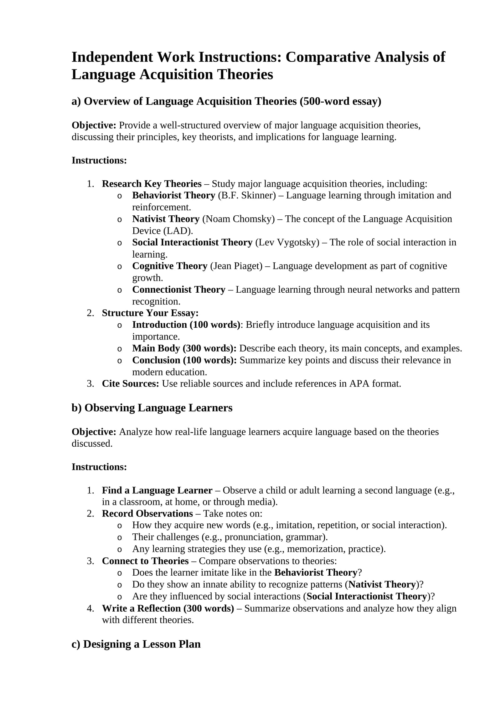 Comparative Analysis of Language Acquisition Theories