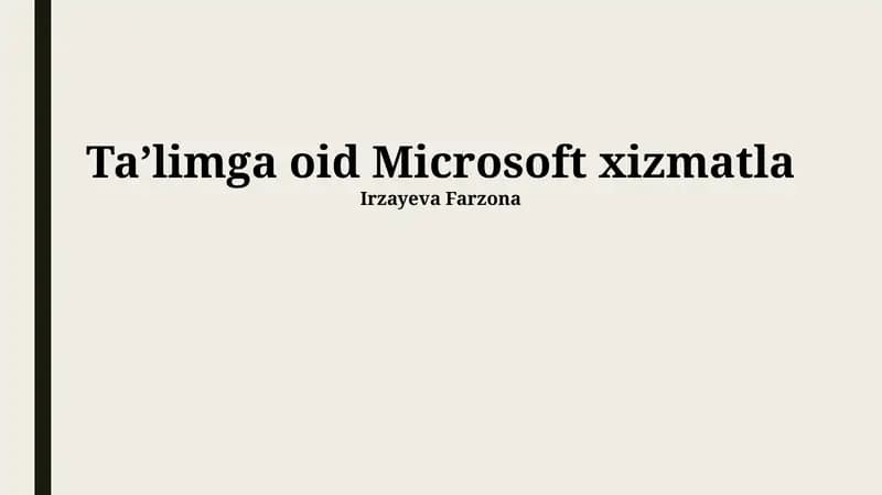 Ta'limga oid Microsoft xizmatlari
