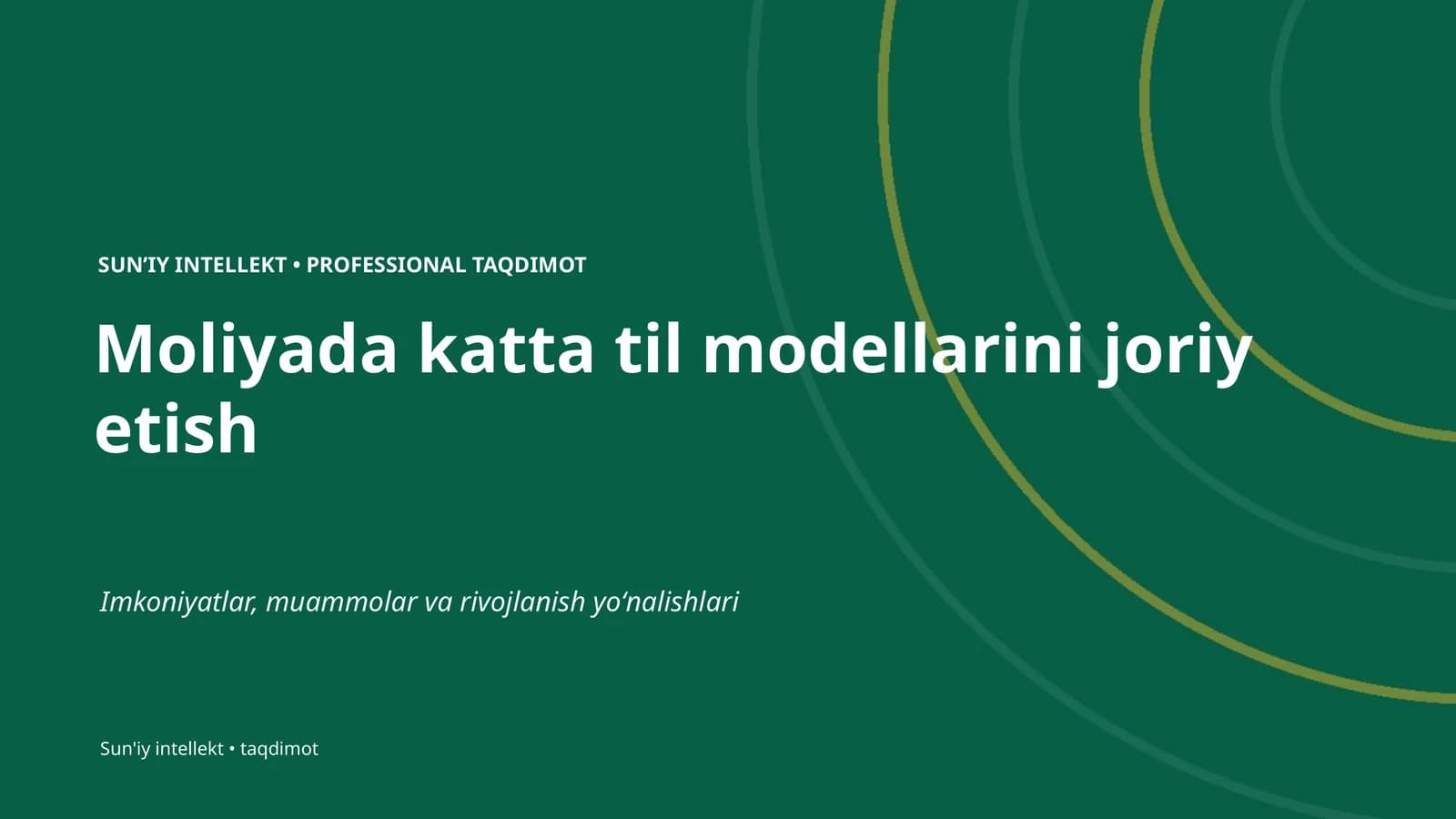 Moliyada katta til modellarini joriy etish