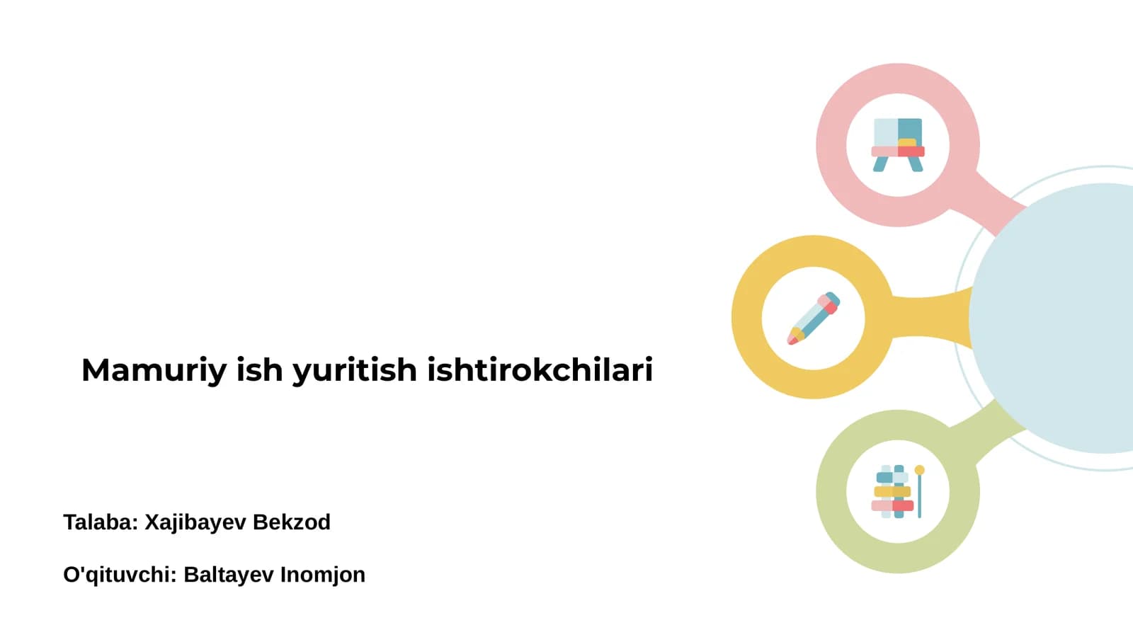 Mamuriy ish yuritish ishtirokchilari