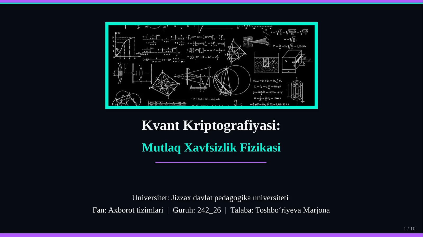 Kvant Kriptografiyasi