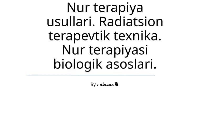 Nur terapiya usullari