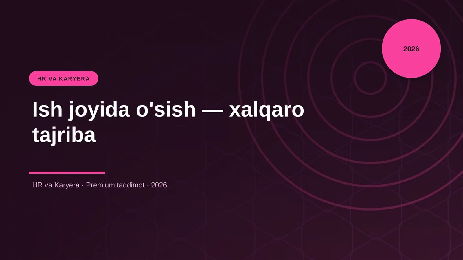 Ish joyida o'sish — xalqaro tajriba