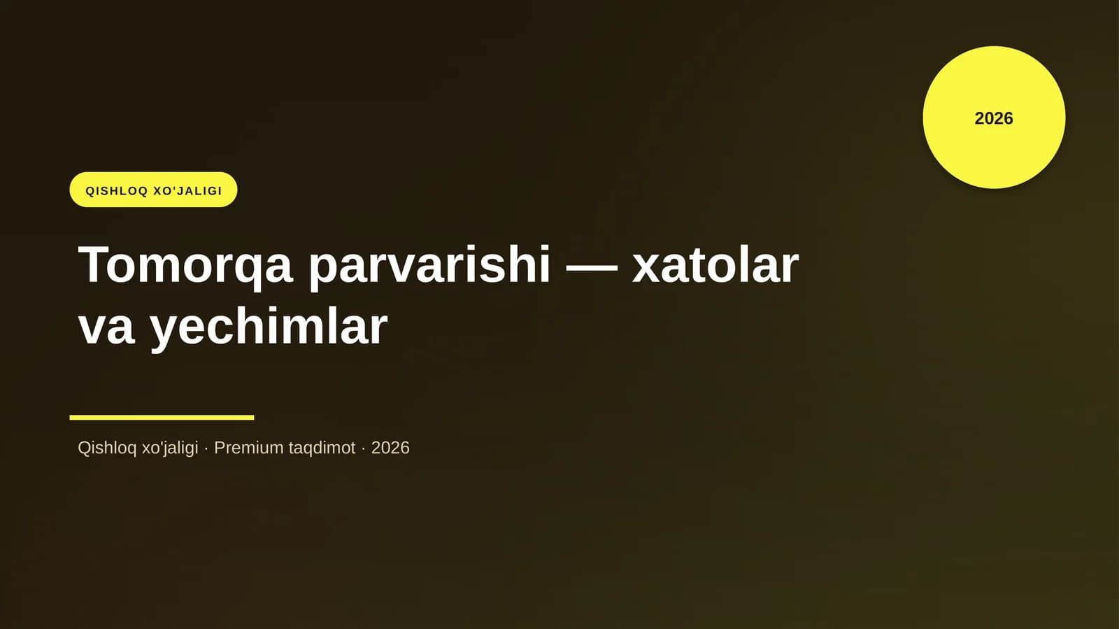 Tomorqa parvarishi — xatolar va yechimlar