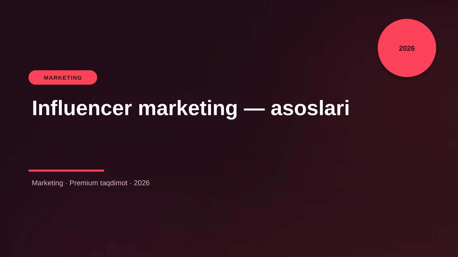 Influencer marketing — asoslari