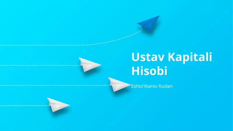 Ustav Kapitali Hisobi