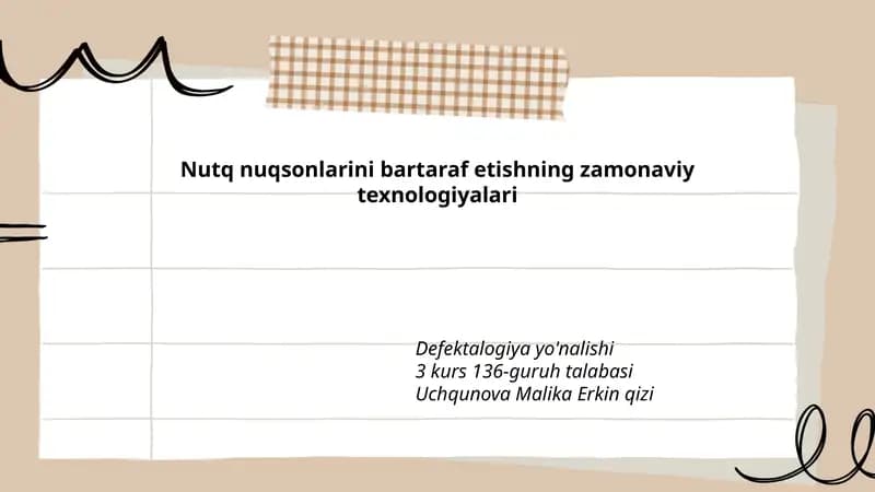 Nutq nuqsonlarini bartaraf etishning zamonaviy texnologiyalari