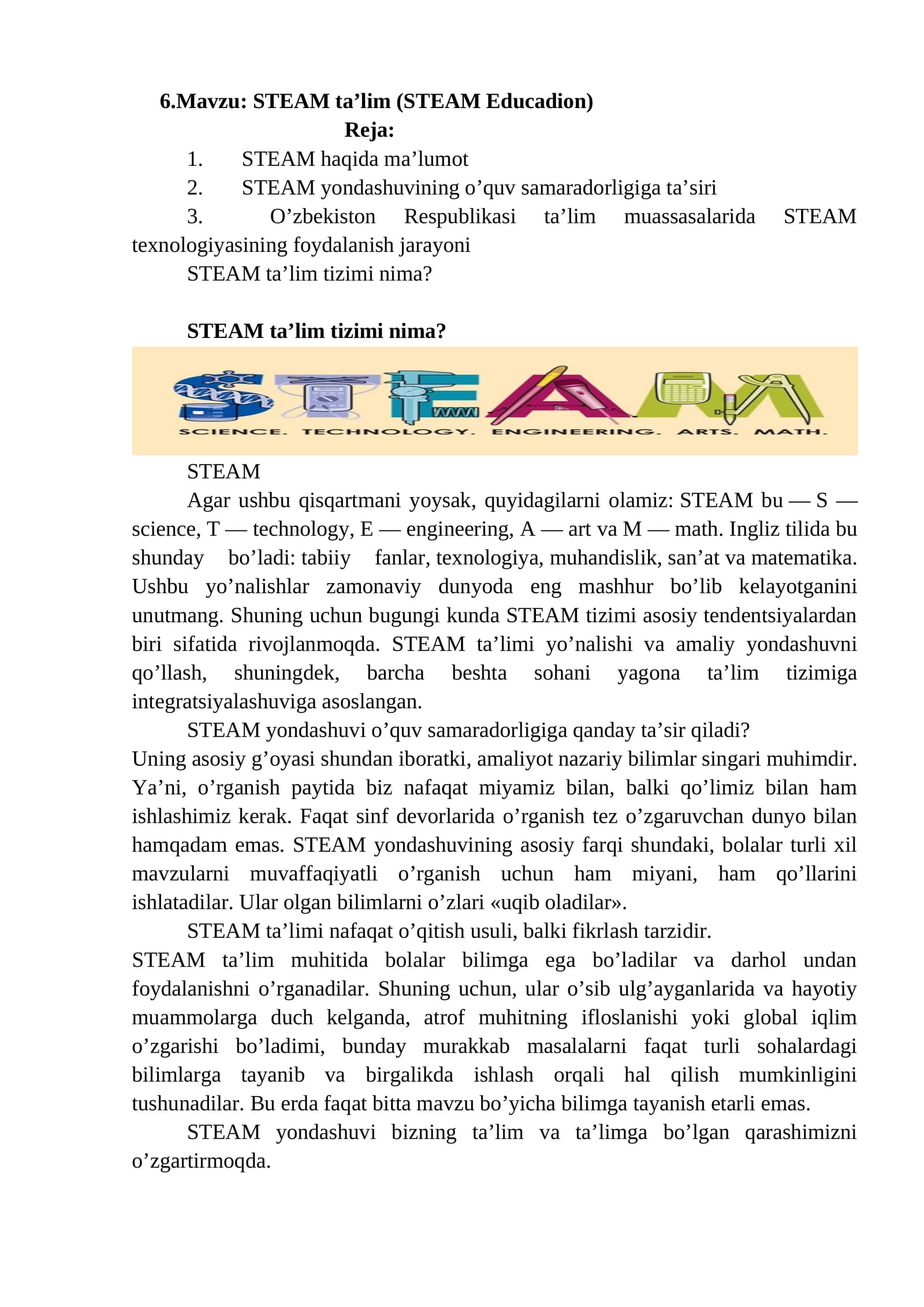 STEAM ta’lim (STEAM Educadion)