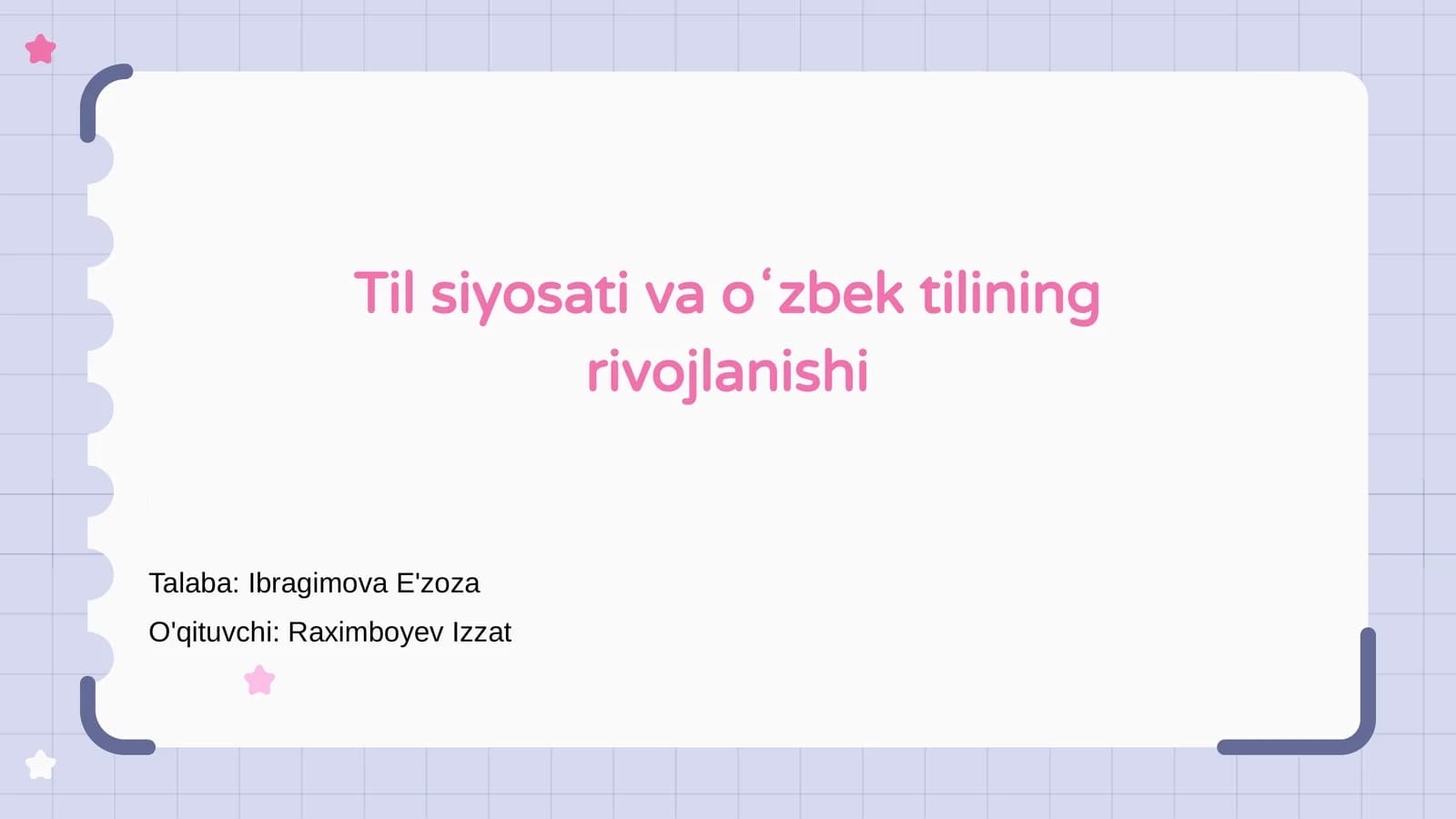 Til siyosati va oʻzbek tilining rivojlanishi